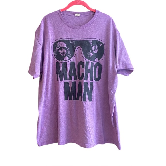 Pacific Macho Man Randy Savage Graphic WAF Wrestling T Shirt Purple XXL - Picture 1 of 3